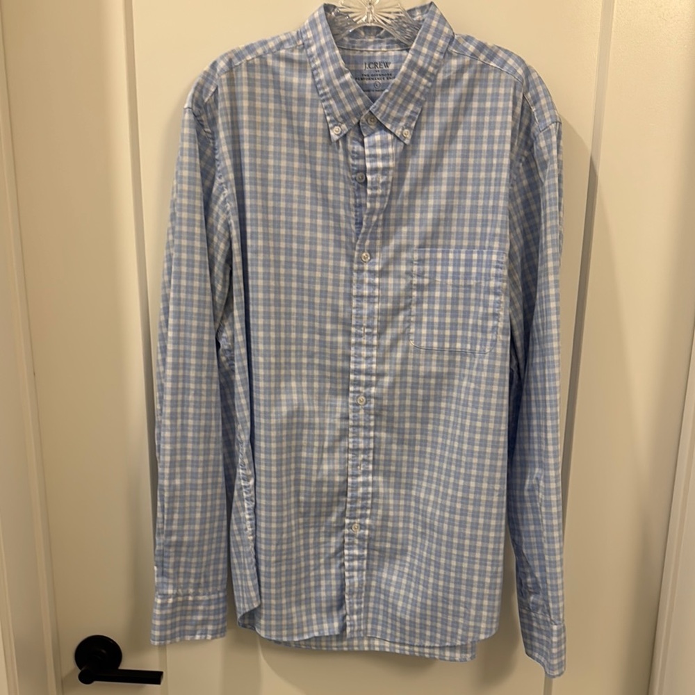 J. Crew Light Blue Gingham Men's Shirt
